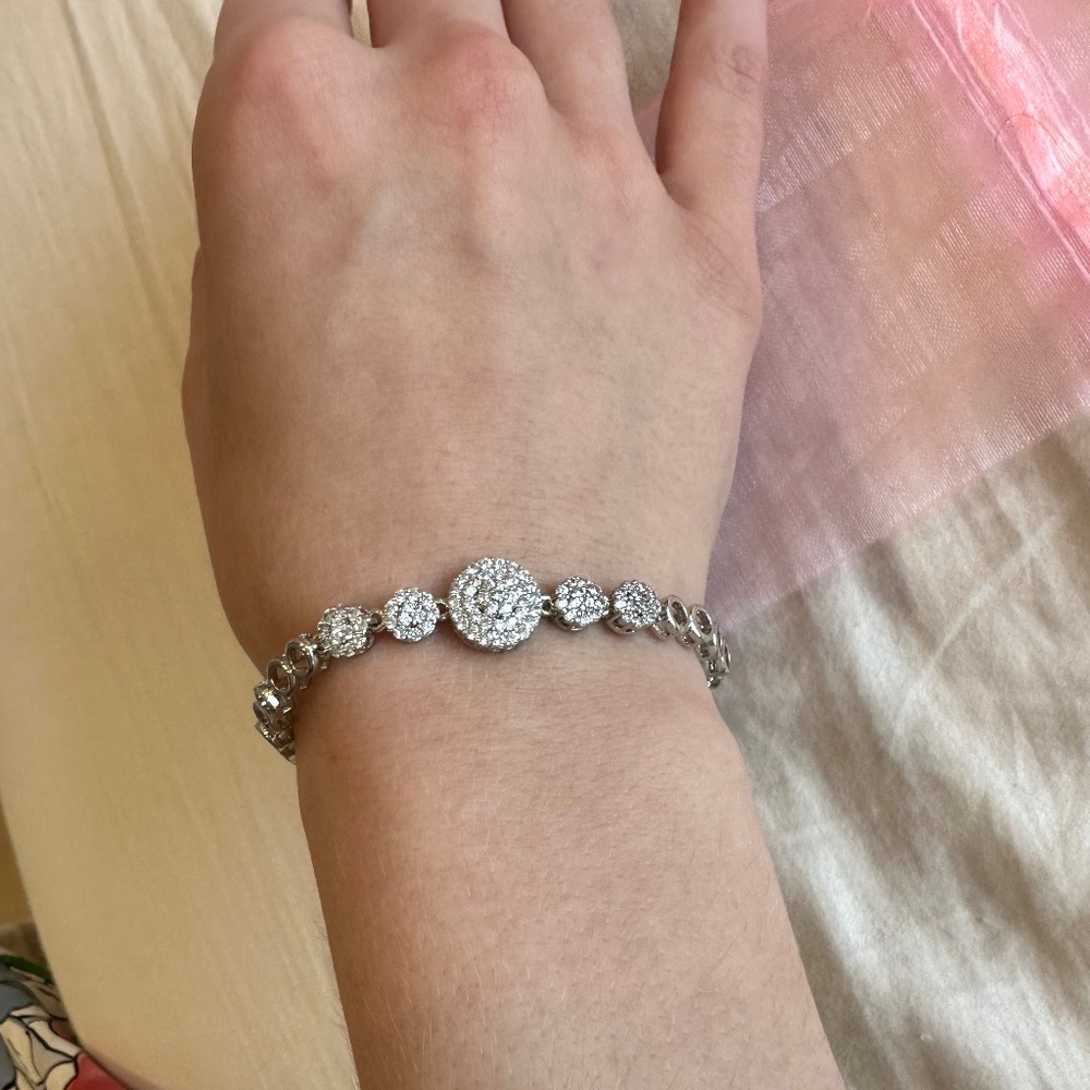 Princess-cut💎crystal pave bracelet
